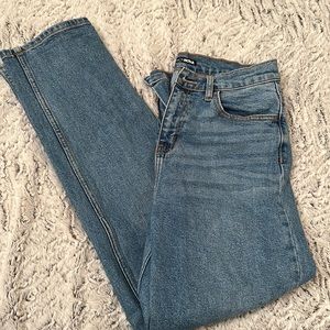 Medium wash fashion nova straight leg jeans
